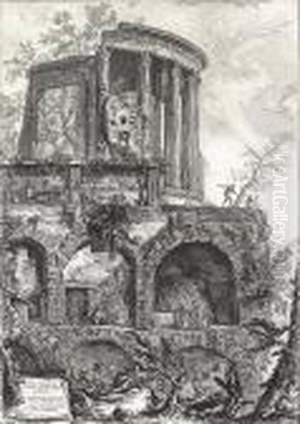 Altra Veduta Del Tempio Della Sibilla In Tivoli, From Vedute Di Roma Oil Painting by Giovanni Battista Piranesi