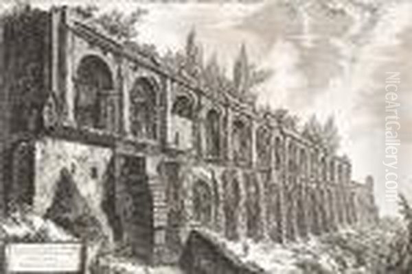 Avanzi Della Villa Di Mecenate A Tivoli..., From Vedute Di Roma Oil Painting by Giovanni Battista Piranesi