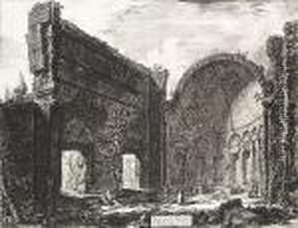 Avanzi Di Una Sala Appartenente 
Al Castro Pretorio Nella Villa Adriana In Tivoli, From Vedute Di Roma Oil Painting by Giovanni Battista Piranesi