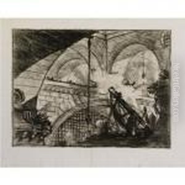 The Arch With A Shell Ornament (h. 11; R. 37) Oil Painting by Giovanni Battista Piranesi