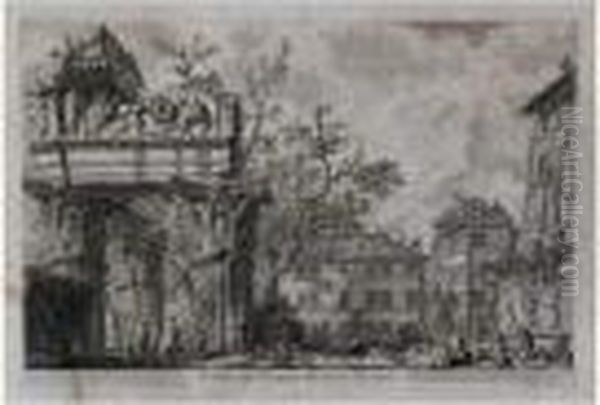 Le Temple De Vespasien.1756. Oil Painting by Giovanni Battista Piranesi