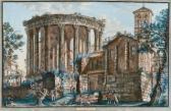 Tivoli, Il Tempio Della Sibilla
L'arco De' Pantani E La Salita Del Grillo Oil Painting by Giovanni Battista Piranesi