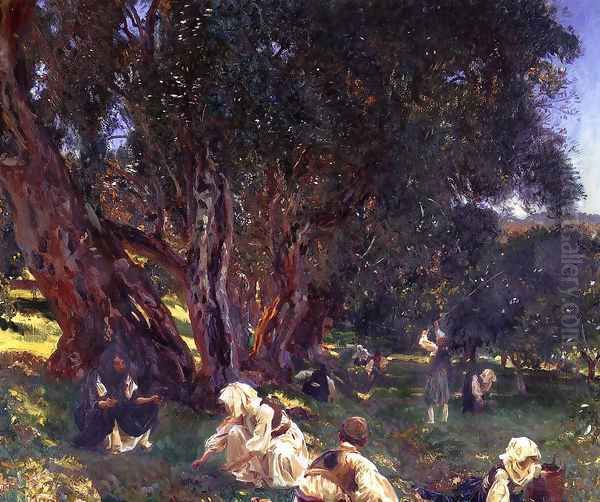 Albanian Olive Pickers Oil Painting by John Singer Sargent