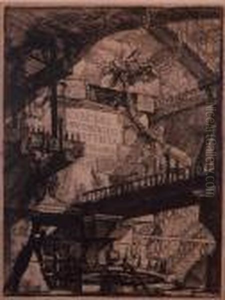 Planche De Titre Pour Lesprisons Oil Painting by Giovanni Battista Piranesi