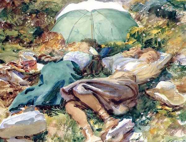 A Siesta Oil Painting by John Singer Sargent