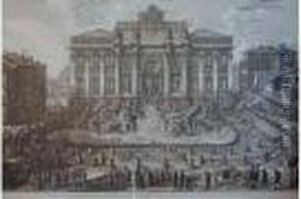 Fontaine De Trevi Oil Painting by Giovanni Battista Piranesi