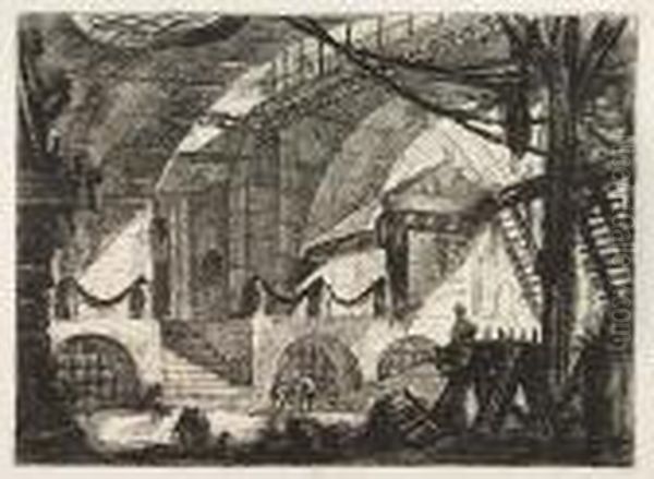 An Arched Chamber With Lower Arches Oil Painting by Giovanni Battista Piranesi