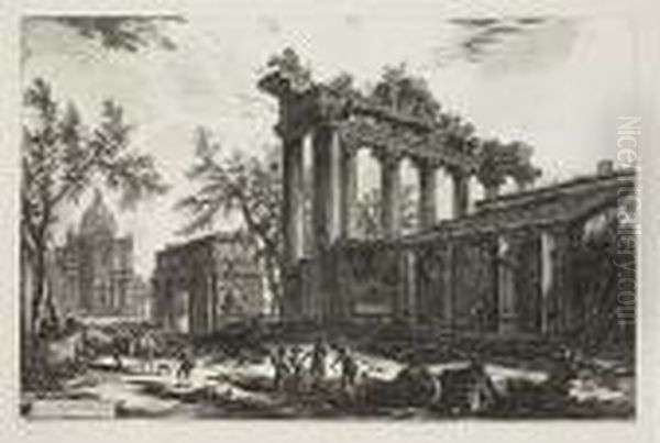 Two Etchings.
Veduta Del Tempio Detto Della Concordia Oil Painting by Giovanni Battista Piranesi