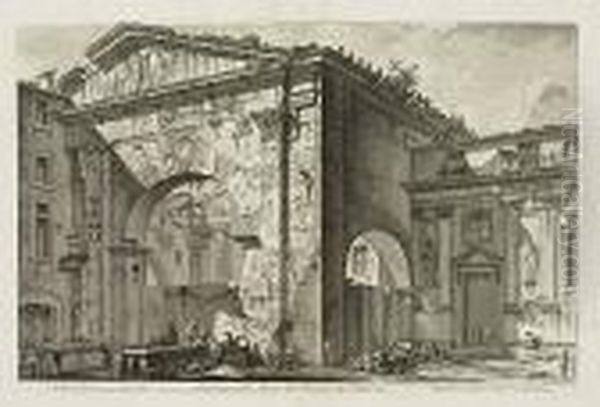 Two Etchings.
Veduta Degli Avanzi Del Foro Di Nerva Oil Painting by Giovanni Battista Piranesi