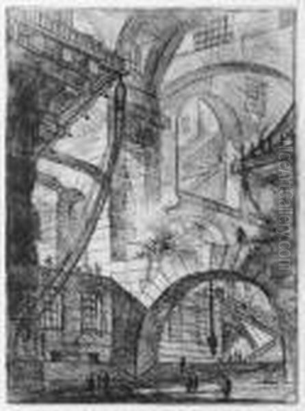 Carceri D'invenzione Oil Painting by Giovanni Battista Piranesi