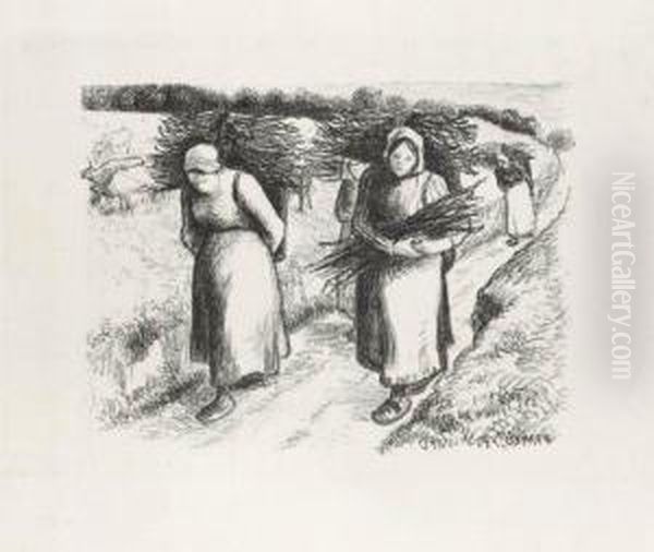 Porteuses De Fagots Oil Painting by Camille Pissarro