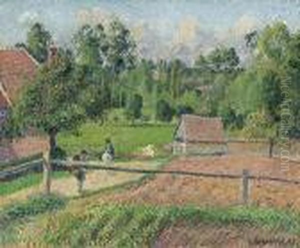 La Maison Delafolie A Eragny Oil Painting by Camille Pissarro