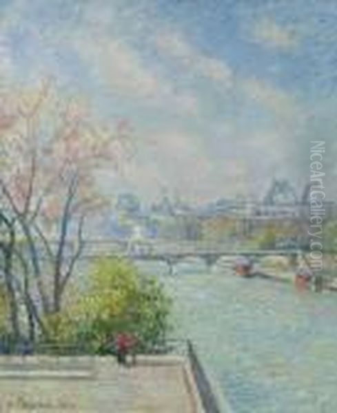 Le Louvre, Matin, Printemps Oil Painting by Camille Pissarro