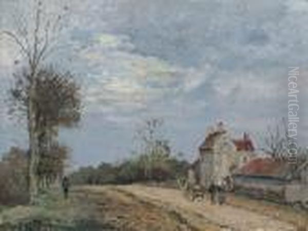 La Maison De Monsieur Musy, Route De Marly, Louveciennes Oil Painting by Camille Pissarro