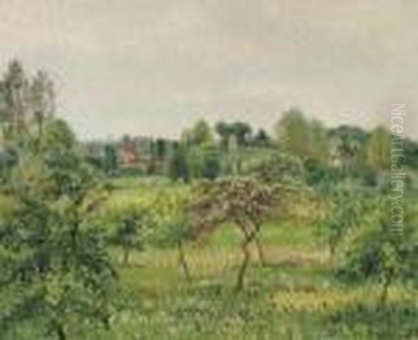 Juin, Temps Pluvieux, Eragny Oil Painting by Camille Pissarro