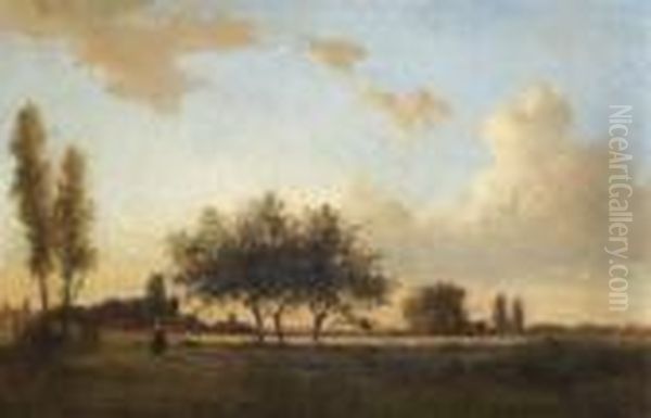 Paysage Aux Environs De Paris Oil Painting by Camille Pissarro