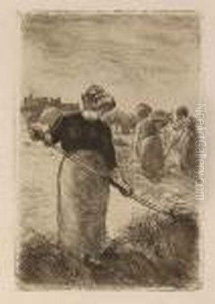 Faneuses Oil Painting by Camille Pissarro