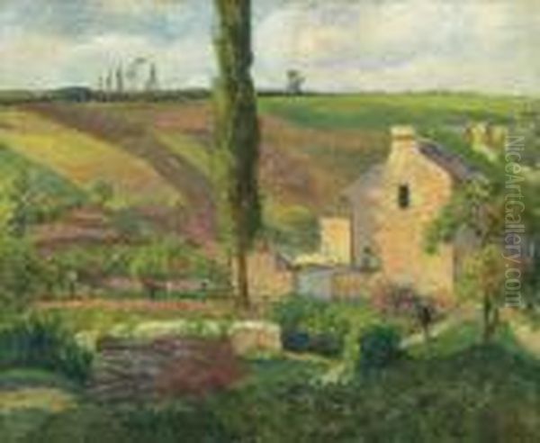 La Cote Des Mathurins A L'hermitage, Pontoise Oil Painting by Camille Pissarro