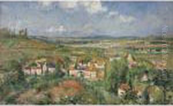 L'hermitage En Ete, Pontoise Oil Painting by Camille Pissarro