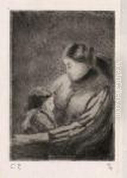 Mere Et Enfant Oil Painting by Camille Pissarro