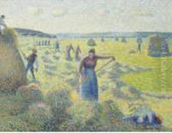 La Recolte Des Foins, Eragny Oil Painting by Camille Pissarro