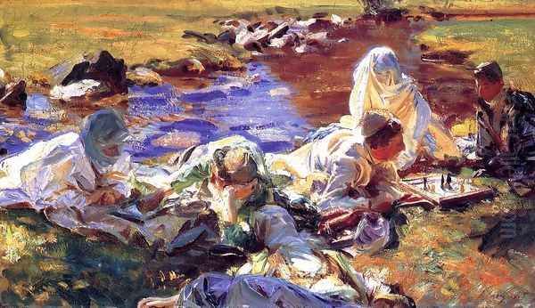 Dolce Far Niente Oil Painting by John Singer Sargent