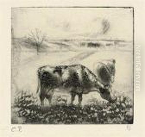 La Vache Oil Painting by Camille Pissarro