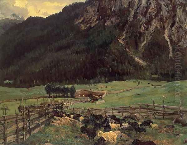 Sheepfold In The Tirol Oil Painting by John Singer Sargent