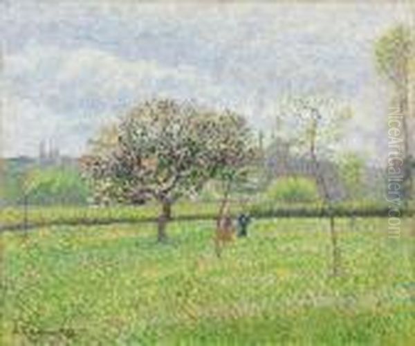 Pommiers Enfleurs, Eragny Oil Painting by Camille Pissarro