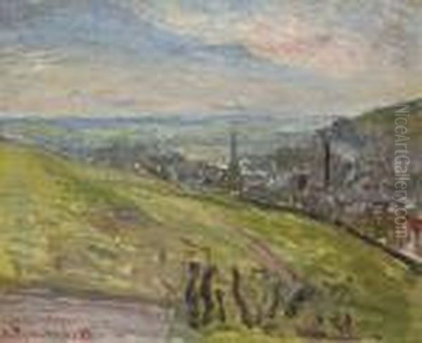 Environs De Rouen Oil Painting by Camille Pissarro