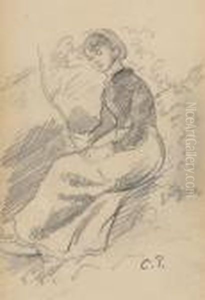 Femme Assise Oil Painting by Camille Pissarro