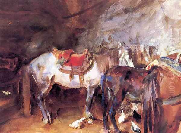 Arab Stable Oil Painting by John Singer Sargent