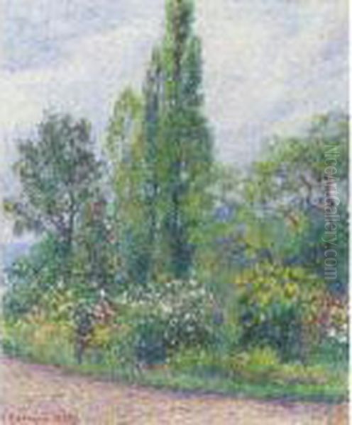 Le Jardin D'octave Mirbeau A Damps Oil Painting by Camille Pissarro