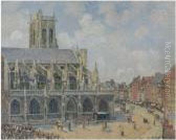 L'eglise Saint-jacques A Dieppe, Matin, Soleil Oil Painting by Camille Pissarro