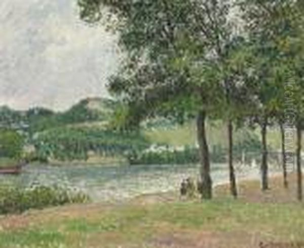 Le Cours-la-reine A Rouen, Temps Gris Oil Painting by Camille Pissarro