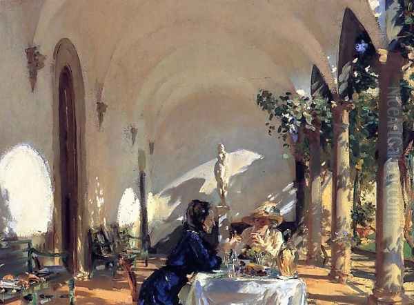 Breakfast in the Loggia Oil Painting by John Singer Sargent