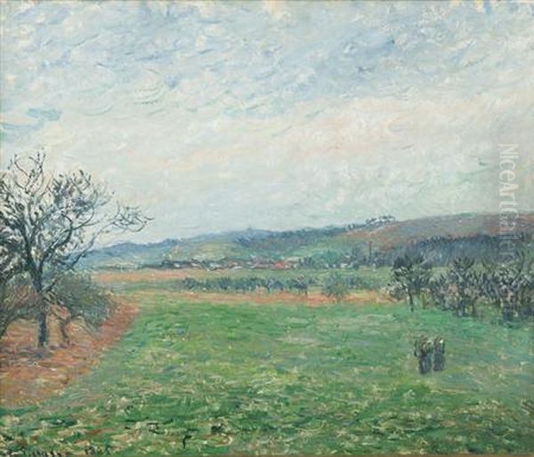 Les Coteaux De Gisors, Temps Gris Oil Painting by Camille Pissarro