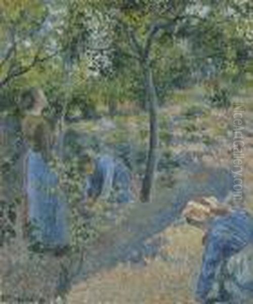 La Cueillette Des Pommes Oil Painting by Camille Pissarro