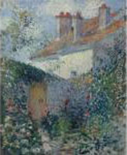 Maisons A Pontoise Oil Painting by Camille Pissarro