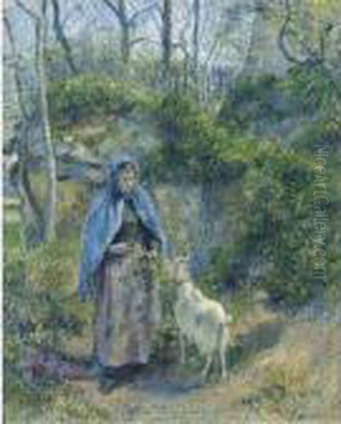 La Gardeuse De Chevre Oil Painting by Camille Pissarro