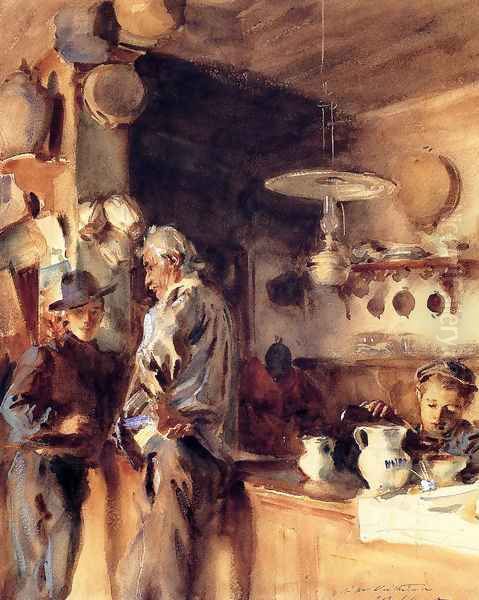 A Spanish Interior Oil Painting by John Singer Sargent