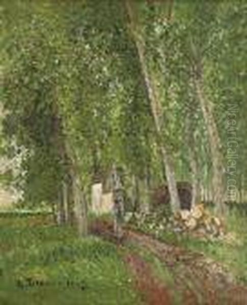 Sous-bois A Moret Oil Painting by Camille Pissarro