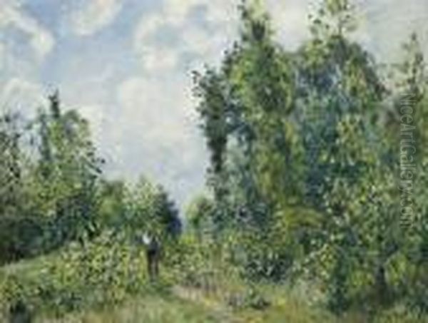 Lisiere De Bois Oil Painting by Camille Pissarro