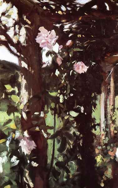 A Rose Trellis (Roses at Oxfordshire) Oil Painting by John Singer Sargent