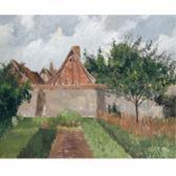 Jardin A Eragny Oil Painting by Camille Pissarro