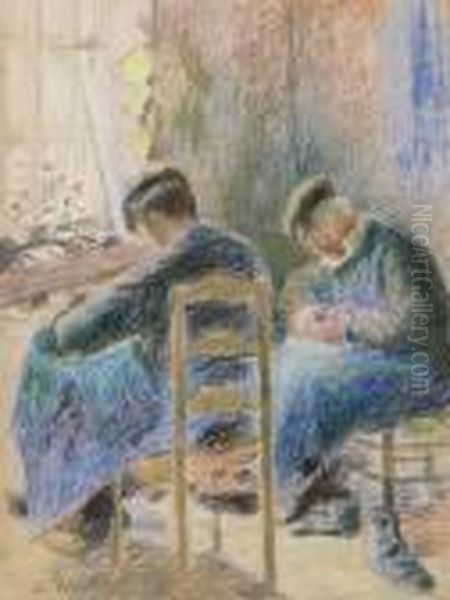 Les Cordonniers Oil Painting by Camille Pissarro