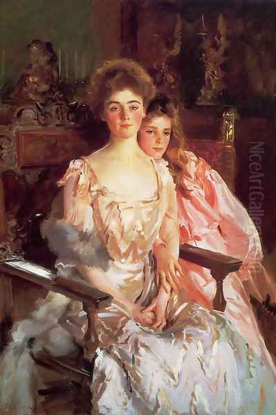 Mrs. Fiske Warren and Her Daughter Rachel Oil Painting by John Singer Sargent