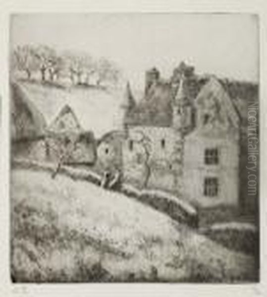 La Ferme A Noel (osny) Oil Painting by Camille Pissarro