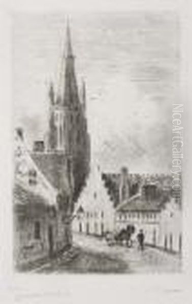 Notre-dame De Bruges Oil Painting by Camille Pissarro