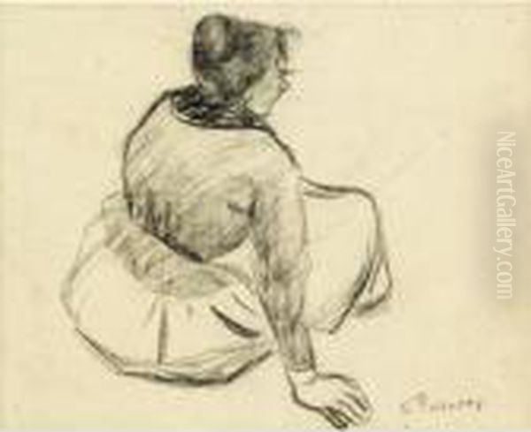 Femme Assise Oil Painting by Camille Pissarro